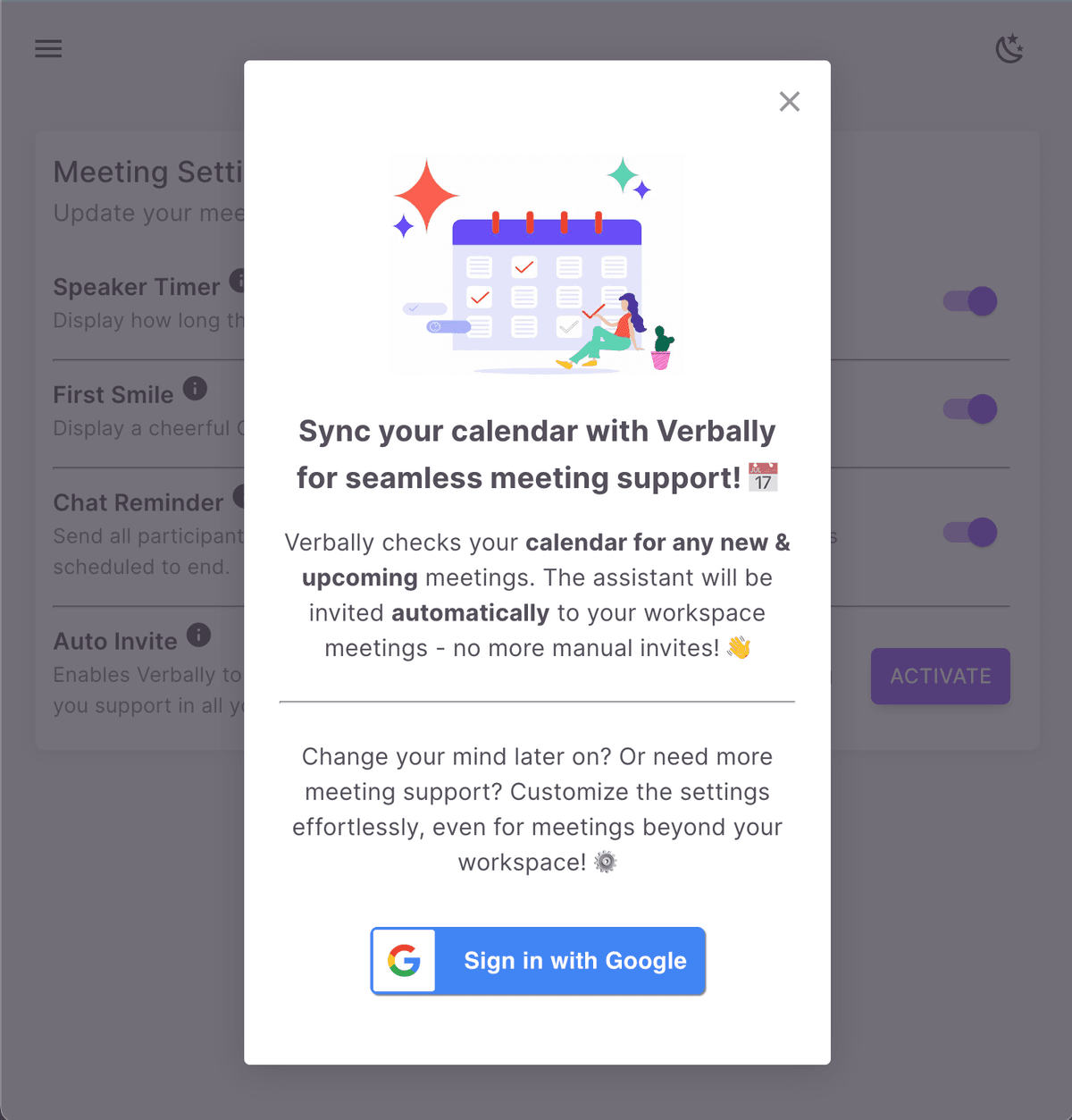 verbally's meeting assistant home page